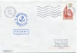 EMA FORT DE FRANCE MESSAGERIES + Cachet TRIDENT Sur Env. Du 24/01/1983 - Poste Maritime