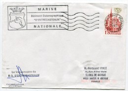 EMA FORT DE FRANCE MESSAGERIES + Cachet Batiment Océanographique D ENTRECASTEAUX Sur Env. Du 04/01/1983 - Maritieme Post