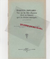 87 - EXTRAIT BULLETIN STE ARCHEOLOGIQUE LIMOUSIN- LOUIS BONNAUD- TRADITIONS MAIS D' HONNEUR ELECTIONS MUNICIPALES-1960- - Limousin