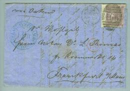 Grossbritannien 1865-04-19 Brief über Ostende Nach Frankfurt Mit Mi# 20 II BR - Briefe U. Dokumente