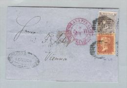Grossbritannien 1864-06-? Brief Nach Wien AT Mi# 16+19 - Briefe U. Dokumente