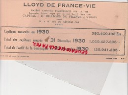 75- PARIS- BUVARD LLOYD DE FRANCE VIE- 19-21 RUE DU GENERAL FOY - Banque & Assurance