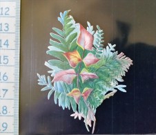 Chromo Decoupis, Gaufré A Coller. Theme Floral, Fleur, Vers 1900 - Flores