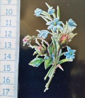 Chromo Decoupis, Gaufré A Coller. Theme Floral, Fleur, Vers 1900 - Flowers