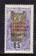Oubangui N° 68 X  85 Sur 1 F. Violet Et Brun, Trace De Charnière Sinon TB - Andere & Zonder Classificatie
