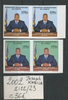 Joseph Kabila 2002  Non Dentelés En Paire  Cote  36 Euros - Neufs