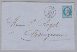 Algérie 1865-10-01 Alger Brief Nach Mostaganem - 1852 Louis-Napoléon