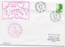 Dateur POSTE AUX ARMEES + Cachet Aviso Escorteur E.V. HENRY Sur Env. Du 31/03/1983 - Poste Maritime