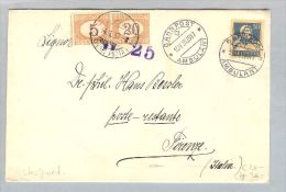 Italien 1933-04-13 Brief Locarno Nach Firenze 25 Cent. Lagergebühren Taxiert - Strafport