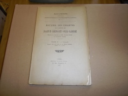 RECUEIL CHARTES ABBAYE SAINT-BENOIT-SUR-LOIRE TII 2e Fascicule 1932 PROU VIDIER (Centre Val De Loire....) - Centre - Val De Loire