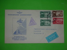 Yugoslavia,SFRJ,JAT Cover,air Mail Letter,anniversary Airplane Flight Stamp,Beograd-Zagreb,Premier Vol,par Avion Label - Luchtpost