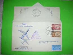 Yugoslavia,SFRJ,JAT Cover,air Mail Letter,15-th Anniversary Of The Airlines Stamp,Zagreb-airport ,par Avion Postal Label - Posta Aerea