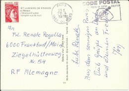 FRANCIA TP PARIS MAT CODIGO POSTAL - Código Postal