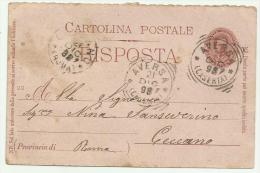 CARTOLINA POSTALE RISPOSTA DEL 1898 - History