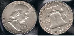 EE.UU.  USA HALF DOLLAR 1961  DENVER PLATA SILVER - 1948-1963: Franklin