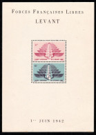 1942 Levante Forces Francaises Libre Block Perforated + Imperf. MNH** B574 - Neufs