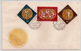 Roumanie, 1961, Jeux Olympiques 1956 Et 60, Medailles D´or, FDC, Bucarest, 30-10-61 - Ete 1956: Melbourne