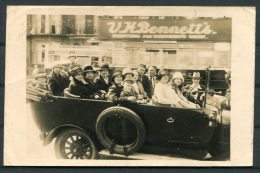 1926 Weymouth Dorset Chamber's Kiosk Charabanc Car Party Bennett's Shop RP Postcard - Weymouth