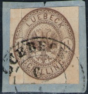 Lübeck Nr. 13 B - 1 1/4 Shilling Dunkelbraun Mit Ortsstempel - Kurzbefund BPP - Pracht - Lübeck