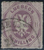 Lübeck Nr. 14 - 1 1/2 Shilling Purpur Mit Ortsstempel - Kurzbefund BPP - Luebeck