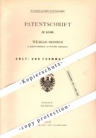 Original Patent - Wilhelm Bremker In Schöneberge B. Halver , 1878 , Knet- Und Formmaschine , Bäckerei , Bäcker  !! - Halver