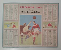 SAINT FLOVIER 37 ( CALENDRIER DE L' UNION SPORTIVE ) 1962 ILLUSTRATION SPORT FOOT BALL - Grand Format : 1961-70