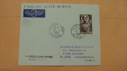 Algeria First Flight Cover 1955 : Alger To EL OUED - Cartas & Documentos