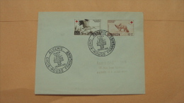 FDC Algeria 1957 : Fox & Bird / Red Cross - Scott #B88-9 - Oblitérés