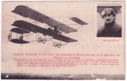 Grande Semaine D´Aviation - Biplan H. FARMAN , Aviateur Legagneux - Merignac