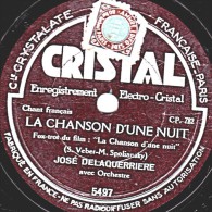 78 Trs - 25 Cm - état B - José DELAQUERRIERE - LA CHANSON D'UNE NUIT - LES YEUX DOUX - 78 T - Disques Pour Gramophone