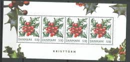 Denmark. VINTERBÆR, Miniblock,  2008, MNH **. Same 4 Stamps, Scare. - Blocks & Kleinbögen