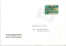 Brief  Konolfingen - Oberdiessbach  (Bahnstempel)              1972 - Bahnwesen