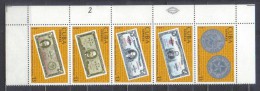 Cuba Mi 2080-2084 Coins And Banknotes Strip Of 5 1975 MNH - Nuevos