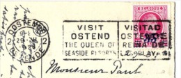 Flamme Postale -Vlagstempel : "Visit Ostend  - Visitad Ostende" - Targhette