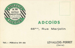 Dép 92 - Levallois Perret - Publicités - Publicité Assurance ADCOÏDS - 68 Rue Marjolin - 2 Scans - état - Publicidad