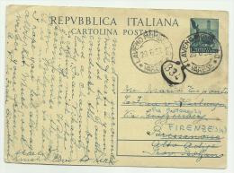 CARTOLINA POSTALE LIRE 20 DEL 1952 - Historia