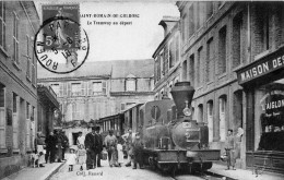 Saint Romain De Colbosc Superbe Et Rare Vue Du " Tramway Au Départ" TBE - Saint Romain De Colbosc