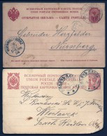 LOT 2 ENTIERS POSTAUX RUSSIE IMPERIALE POUR NUREMBERG  1904 ET AUTRE 1913- ENTIERS 4 K  DIFFERENTS- 2 SCANS - Postwaardestukken