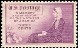 1934 USA Mother's Day Stamp Sc#737 Or #738 Carnation Flower Famous Painting By James A. Whistler - Día De La Madre