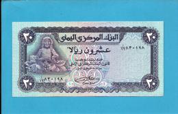 YEMEN ARAB REPUBLIC - 20 RIALS -  ND ( 1985 ) - P 19.b -  Sign. 8 - UNC. - Central Bank Of Yemen - 2 Scans - Yémen