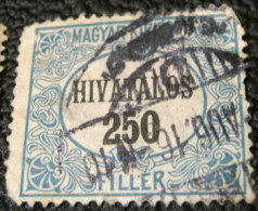 Hungary 1921 Official 250f - Used - Service