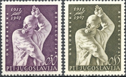 Yugoslavia 1967 50th Anniversary October Revolution Lenin Famous People Politician Russian Stamps MNH Michel 1251-1252 - Nuevos