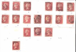 GB , Victoria : Collection De N° De Planches / Plate Sur N° 26 , 1 P : 201 / 202 ,204 / 213, 216 / 218 + 222 ; Obl, TB ! - Usados