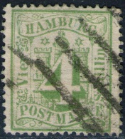 4 Shilling Gelbgrün - Hamburg Nr.16 A Mit Balkenstempel - Tiefst Geprüft BPP - Kabinett - Hambourg