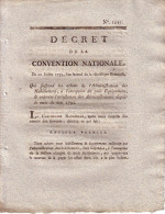 CONVENTION NATIONALE - DECRET - 20-7-1793 - QUI SUSPEND LES ACHATS DE L'ADMINISTRATION. - Decreti & Leggi