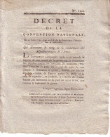 CONVENTION NATIONALE - DECRET - 23-8-1793 - QUI DETERMINE LE RANG ET LE TRAITEMENT DES ADJUDANS-MAJORS DE L'ARMEE - Decreti & Leggi