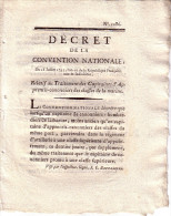 CONVENTION NATIONALE - DECRET - 18-7-1793 - RELATIF AU TRAITEMENT DES CAPITAINES D'APPRENTIS CANONNIERS DES CLASSES DE L - Decrees & Laws