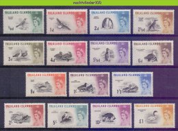 Nbm0431 FAUNA VOGELS EEND PENGUIN SWAN GEESE DUCK ALBATROSS GULL BIRDS VÖGEL AVES OISEAUX FALKLAND ISLANDS 1960 ONG/MH - Collections, Lots & Series