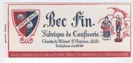 BEC FIN Frabrique De Confiserie Saint Antoine MARSEILLE Buvard NECTAR CHAMBRELENT - Sucreries & Gâteaux