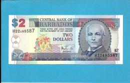 BARBADOS - 2 Dollars - ND ( 1999 ) - P 94.b - UNC - Sign W. COX - 2 Scans - Barbades